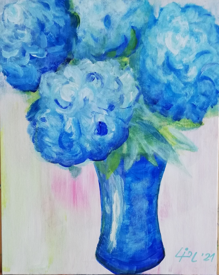 Vase mit 4 Blumen
